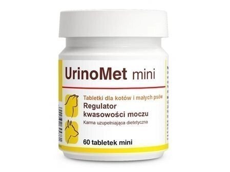 Dolfos UrinoMet mini Регулятор кислотності сечі у котів та собак малих порід, 60 табл. 40 г від компанії ПП Блищик - фото 1