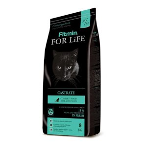 Fitmin cat For Life Castrate Корм для котів із надмірною вагою, кастрованих чи стерилізованих,10 кг