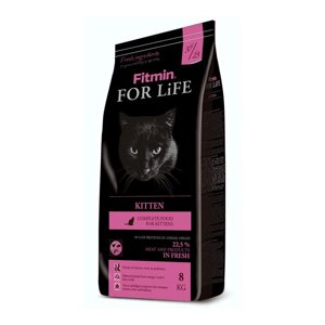 Fitmin cat For Life Kitten корм для котят в возрасте до 12-ти месяцев, беременных и лактирующих кошек, 8 кг