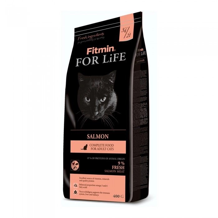 Fitmin cat For Life Salmon корм для дорослих кішок, 400г від компанії ПП Блищик - фото 1