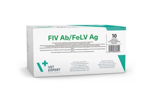 FiV Ab/FeLV Ag – антитіла імунодефіциту кішок, вірус лейкемії, експрес-тест 5шт
