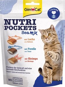 GimCat Nutri Pockets Country Mix з лососем, фореллю та креветками 150г