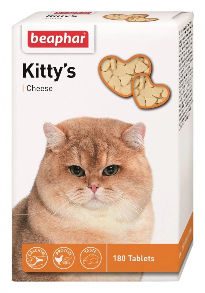 Kitty's + Cheese вітамінізовані ласощі з сиром для котів 180таб від компанії ПП Блищик - фото 1