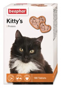 Kitty's + Protein вітамінізовані ласощі з протеїном та рибою для котів 180таб