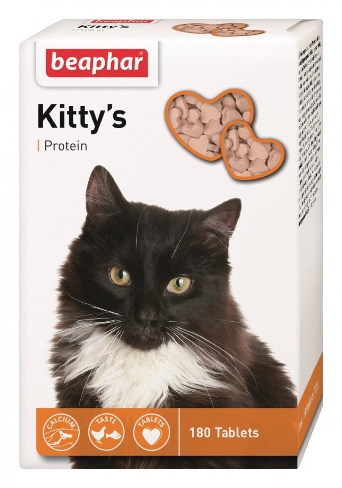 Kitty's + Protein вітамінізовані ласощі з протеїном та рибою для котів 180таб від компанії ПП Блищик - фото 1