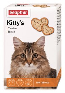 Kitty's + Taurine + Biotine вітамінізовані ласощі з таурином і біотином для котів 180таб