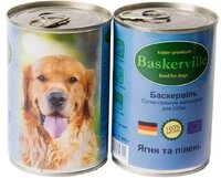 Консерва Baskerville для собак з півнем та ягням 400 г 400г
