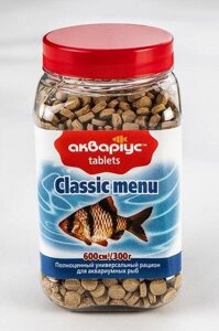 Корм риб Акваріус Б Класик-меню таблетки 300гр