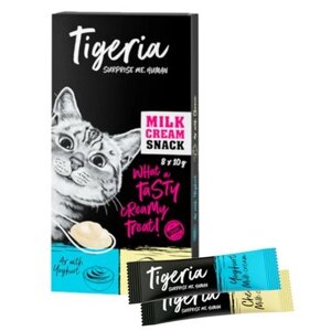 Ласощі для котів Tigeria Milk Cream Mix зі смаком йогурт та сир 8 стиків x 10 г