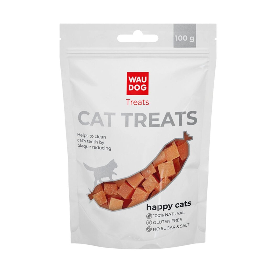 Ласощі для котів waudog treats "курячі кубики (0,8x0,8см)", 100 г від компанії ПП Блищик - фото 1