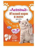 Леопольд пауч 100 г для КОТIВ Асорті з М'ЯСОМ ПЕЧІНКОЮ ОВОЧАМИ в желе 100гр від компанії ПП Блищик - фото 1