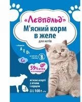 Леопольд пауч 100 г для КОТIВ Асорті з ЯГНЯМ та СЕРЦЕМ в желе 100гр від компанії ПП Блищик - фото 1