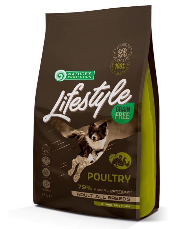 Lifestyle Grain Free Poultry Adult All Breeds 1.5кг беззерновий корм з птицею для дорослих собак всіх порід від компанії ПП Блищик - фото 1