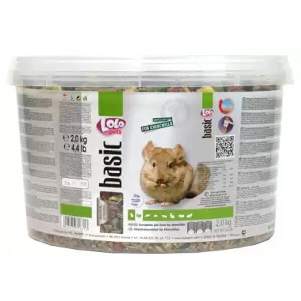 LoLo Pets basic for CHINCHILLA Сухий корм для шиншил, відро 2 кг від компанії ПП Блищик - фото 1