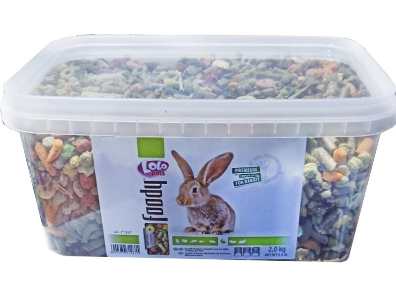 LoLo Pets basic for RABBIT Сухий корм для кроликів, пластик 3 л від компанії ПП Блищик - фото 1