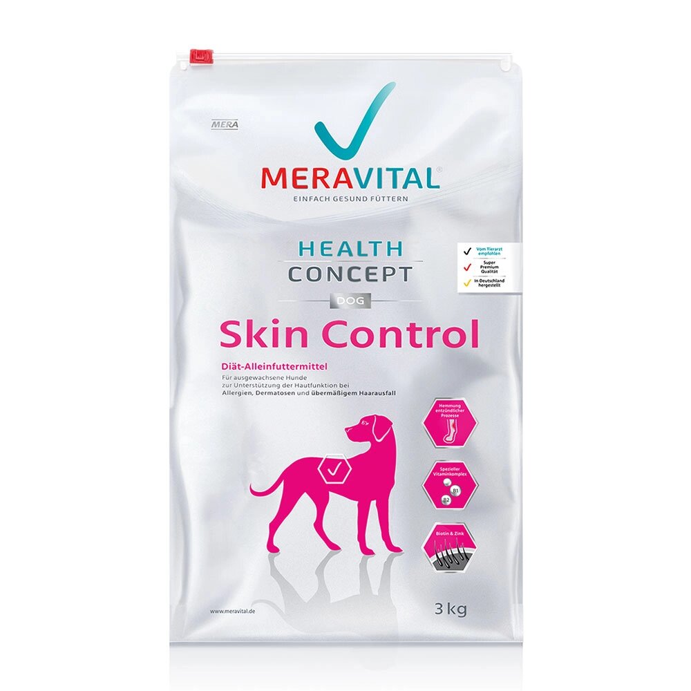 MERA MVH  Skin Control корм для дорослих собак при дерматозах та надмірному випаданні шерсті 3 кг від компанії ПП Блищик - фото 1