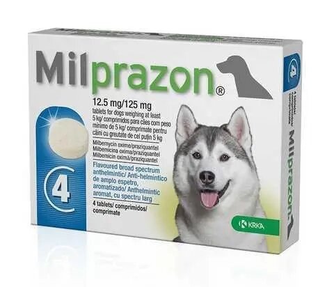 Мілпразон (Milprazon) 12,5мг/125 мг таблетки від глистів для собак, 4 табл. від компанії ПП Блищик - фото 1