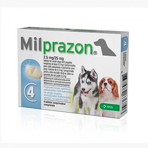 Мілпразон (Milprazon) 2,5мг/25 мг таблетки від глистів для цуценят від 0,5кг, 4 табл. від компанії ПП Блищик - фото 1