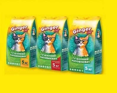 Наповнювач для котячого туалету Ginger Cat натуральний бентоніт, 5 кг від компанії ПП Блищик - фото 1