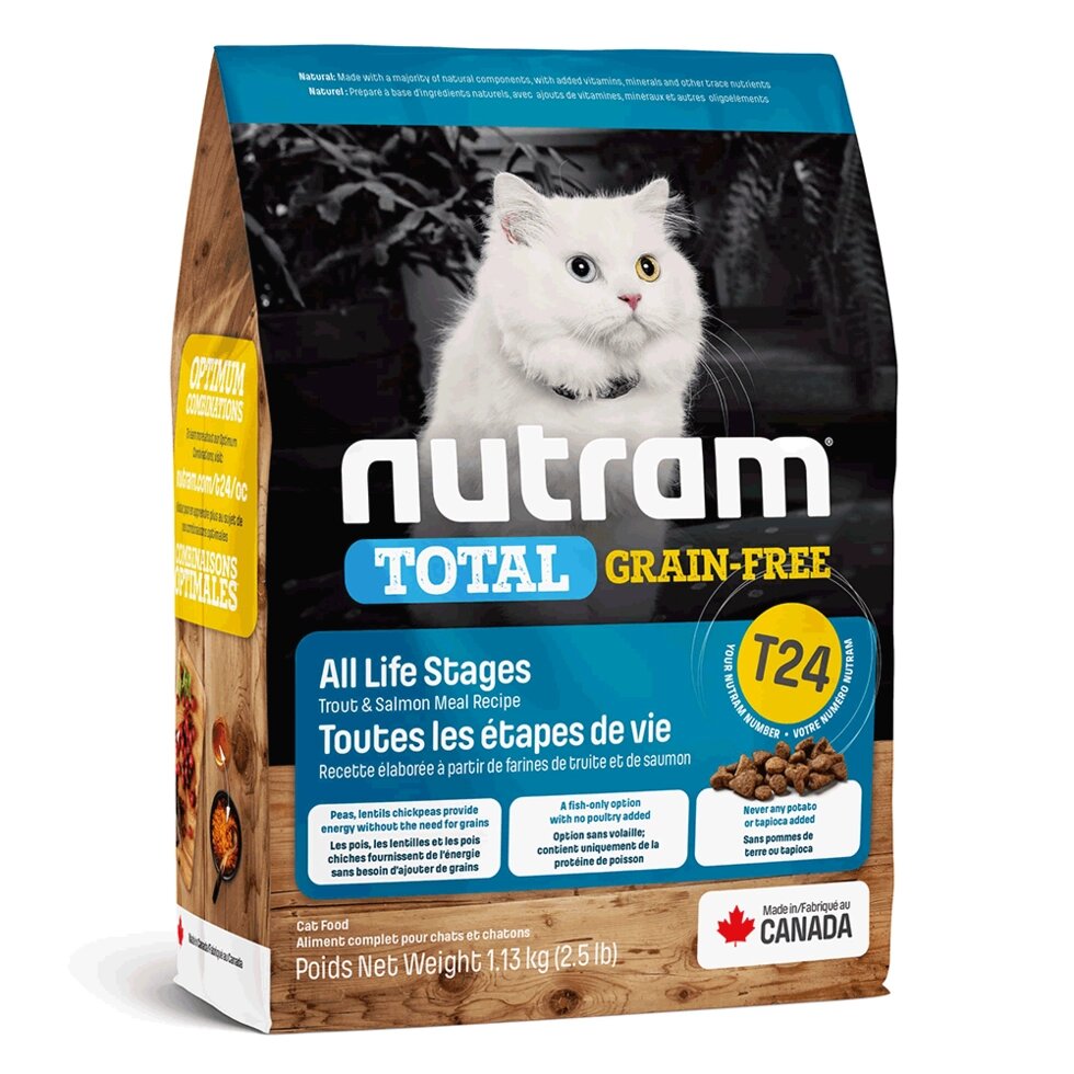 NUTRAM TOTAL GF Salmon & Trout Cat холістик корм для кішок БЕЗ ЗЛАКІВ, лосось/форель, 1.13kg від компанії ПП Блищик - фото 1