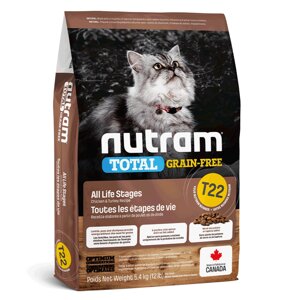 NUTRAM TOTAL GF Turkey & Chiken Cat холістик корм для котів БЕЗ ЗЛАКІВ, індичка/курка, 5.4kg