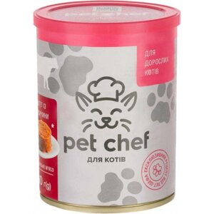 Pet Chef м'ясний паштет з яловичиною для дорослих кішок 360г