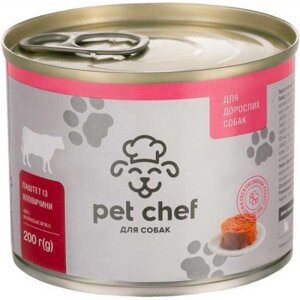 Pet Chef м'ясний паштет з яловичиною для дорослих собак 360г