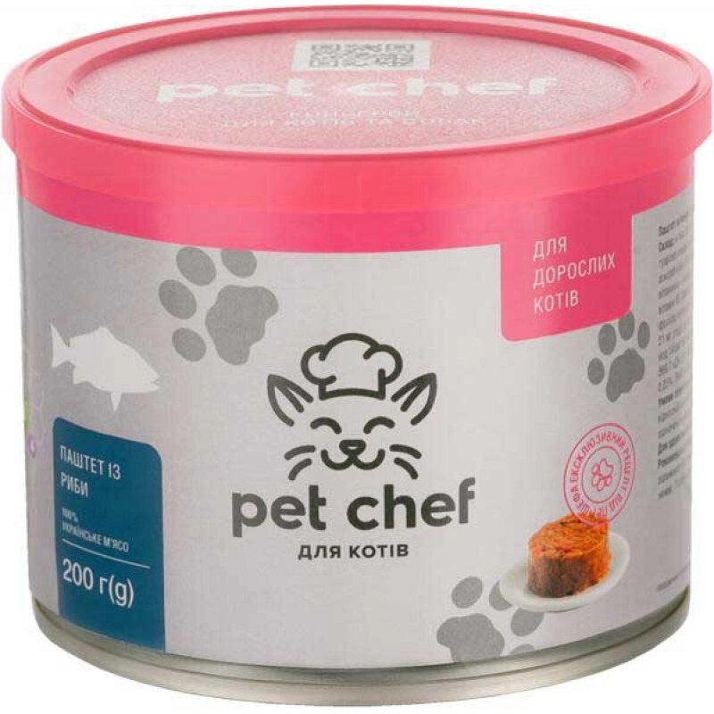 Pet Chef паштет мясний з рибою для дорослих котів 200г від компанії ПП Блищик - фото 1