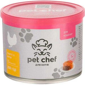 Pet Chef паштет мясний з куркою для кошенят 200г