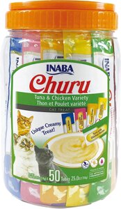 Inaba Churu Chicken Puree Lickable Cat Treat Variety Pack ласощі для котів, 50шт, 700гр