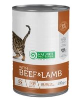 Вологий корм для дорослих котів з яловичиною та ягням Nature's Protection with Beef & Lamb 400 г