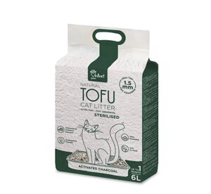 Наповнювач туалетів для стерилізованих котів Velvet Paw TOFU з бамбуковим вугіллям, 6л/2,6 кг