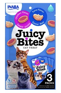 Inaba Juicy Bites лакомство для котів з тунцем та куркою, 3шт, 84гр