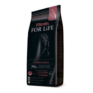 Fitmin dog For Life Lamb & Rice гіпоалергенний корм для дорослих собак, 15кг