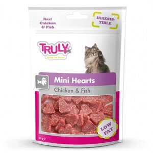 Truly Mini Hearts Chicken & Fish для кішок з куркою та рибою, 50г