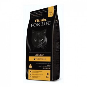 Fitmin cat For Life Chicken корм для дорослих кішок, 8 кг