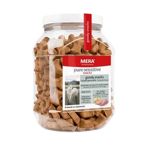 Mera good snacks pure sensitive Truthahn & Kartoffel снеки для чутливих собак із індичкою та картоплею, 600 гр