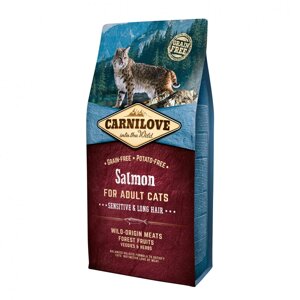Сухий корм для кішок з чутливим травленням Carnilove Cat Salmon - Sensitive Long Hair з лососем 6кг