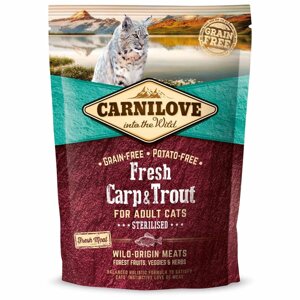 Сухий корм для стерилізованих кішок Carnilove Fresh Carp & Trout, риба 400 г