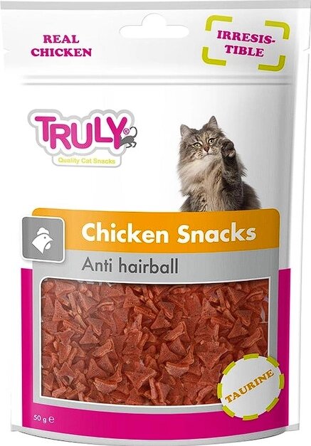 Truly Anti-hairball Chicken Snacks для кішок з смаком курки проти грудок шерстки 50г від компанії ПП Блищик - фото 1