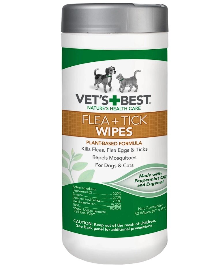 Vet's Best Flea&Tick Wipes засіб від комах для собак 50 шт від компанії ПП Блищик - фото 1