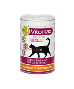 Vitomax Бреверс з пивними дріжджами та часником для кішок 500 таблеток