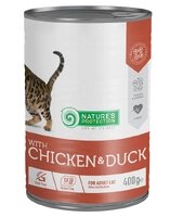 Вологий корм для дорослих котів після стерилізації з куркою і качкою Nature's Protection with Chicken & Duck 400 г
