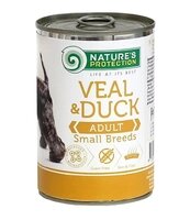 Вологий корм для дорослих собак малих порід з телятиною і качкою Nature's Protection Adult small breed Veal & Duck 400г