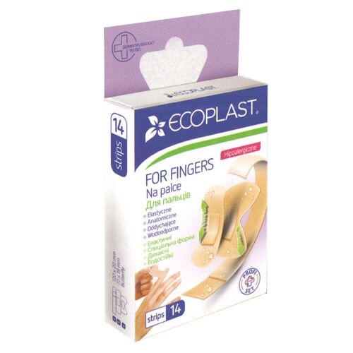 Набір пластирів медичних еластичних Для пальців ЄCOPLAST 14 шт. від компанії Інтернет-магазин медтехніки і товарів для здоров'я - фото 1