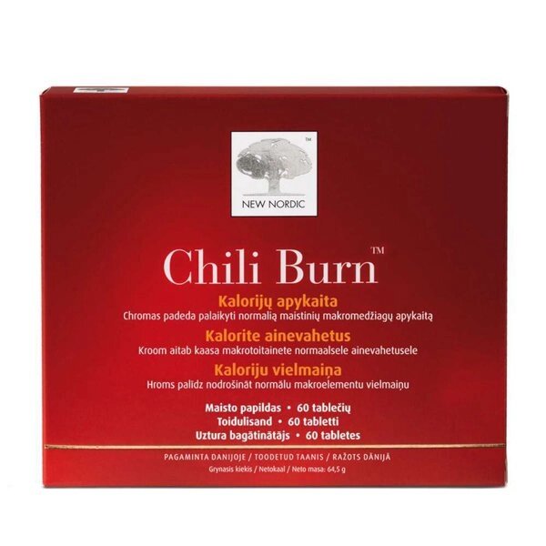 New Nordic Засіб для спалювання калорій Chili Burn 60 таблеток від компанії Інтернет-магазин медтехніки і товарів для здоров'я - фото 1