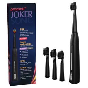 Зубна електрична звукова щітка JOKER MagicGray (Black) ProZone