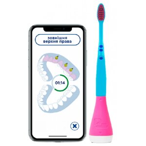 Інтерактивна насадка Playbrush Smart Pink + зубна щітка