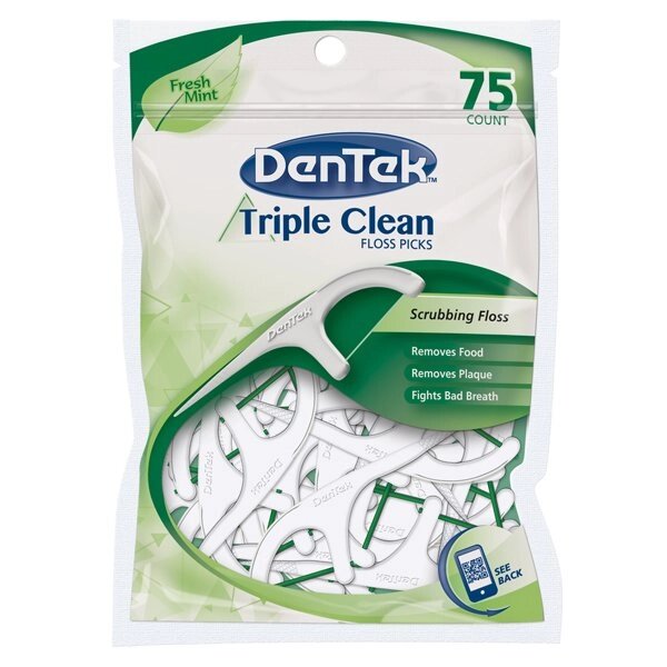 Потрійне очищення (Triple Clean) Флос-зубочистки, 75 шт. DenTek від компанії Інтернет-магазин медтехніки і товарів для здоров'я - фото 1