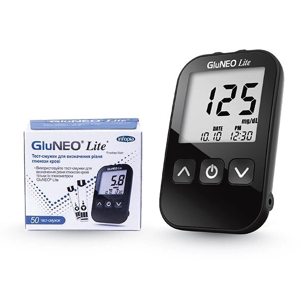 Промоційний набір глюкометра GluNeo Lite (Glunoo Light) з 50 тестованими смужками від компанії Інтернет-магазин медтехніки і товарів для здоров'я - фото 1